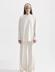 KADRİYE BAŞTÜRK MODAL ÖRME ASİMETRİK KESİM SWEATSHIRT - EKRU