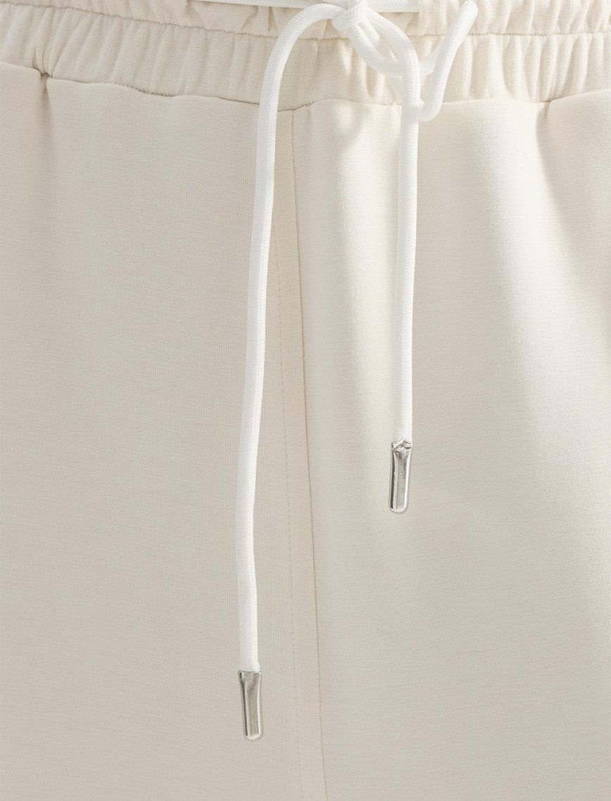 KADRİYE BAŞTÜRK MODAL ÖRME BOL KESİM PANTOLON - EKRU