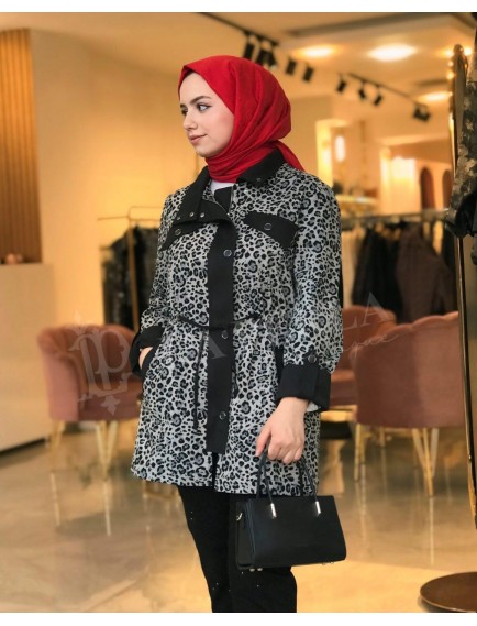 SOLİS LEOPAR DESENLİ KAP - GRİ