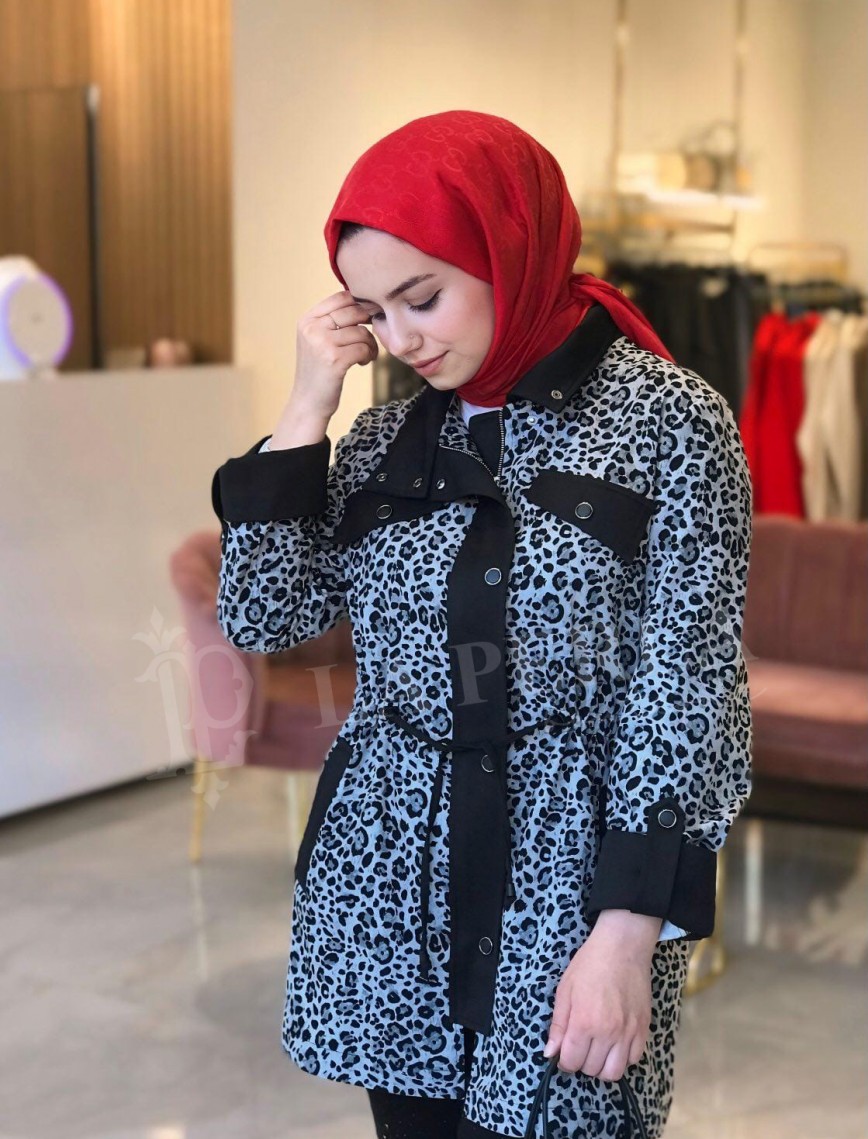 SOLİS LEOPAR DESENLİ KAP - GRİ