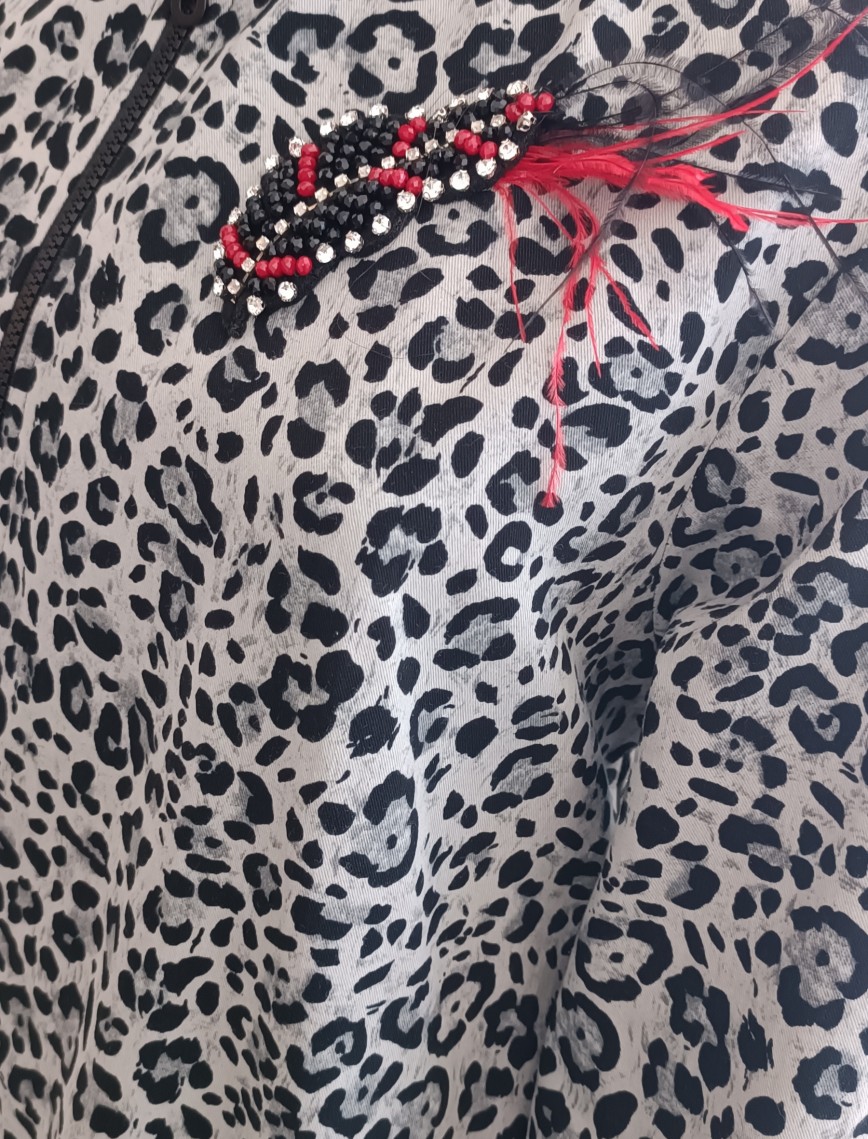 SOLİS LEOPAR DESENLİ İKİLİ TAKIM - GRİ